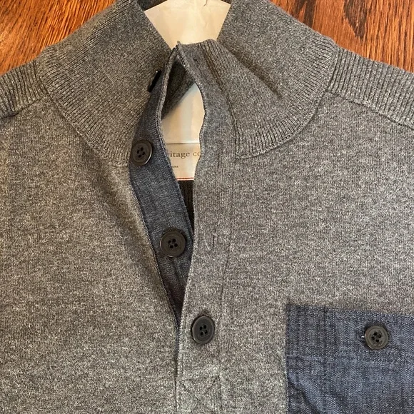 Banana Republic Heritage Collection Men’s Grey Sweater Size Large - Picture 4 of 6